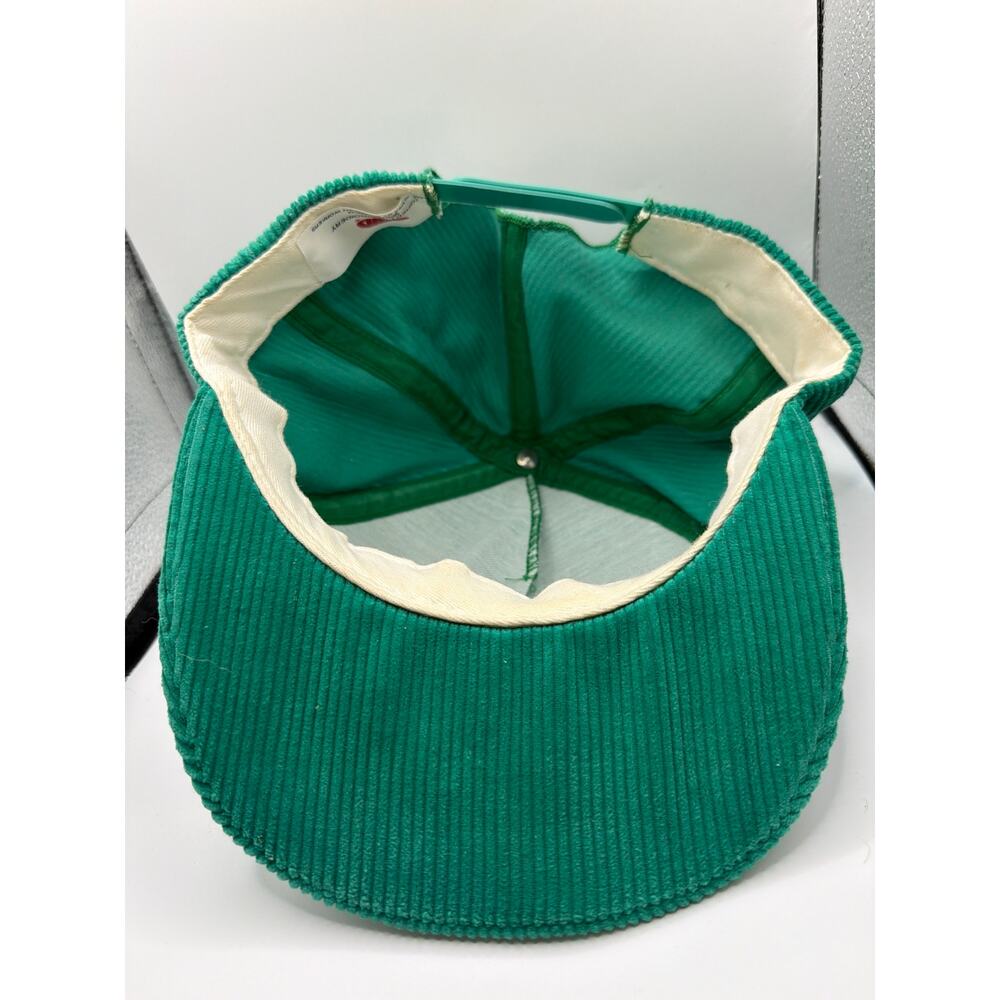 Vintage Green Corduroy North Dakota State Bison green and yellow snapback hat - Picture 2 of 3
